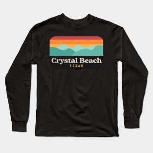 Crystal Beach Texas Bolivar Peninsula Fishing Long Sleeve T-Shirt